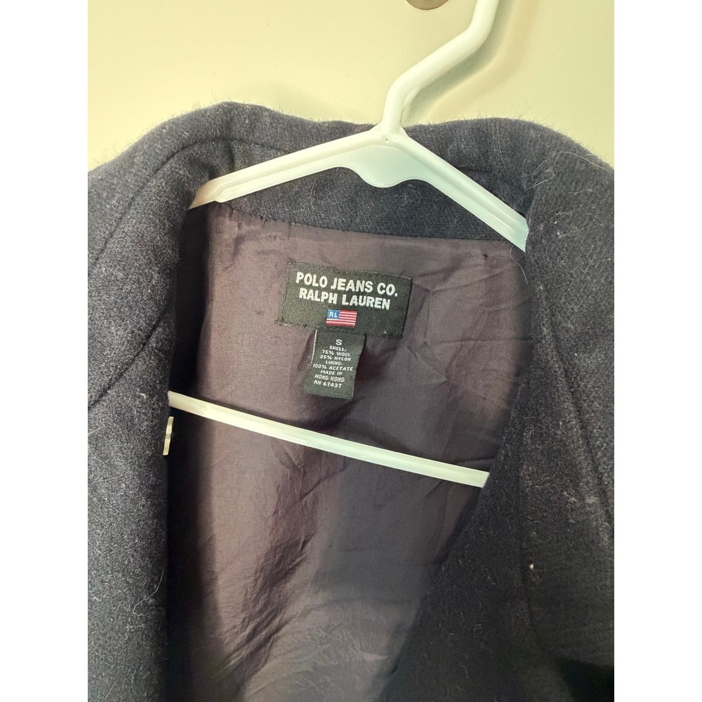 Polo Jeans Co Ralph Lauren Wool Peacoat Navy Double Breasted Jacket - Picture 4 of 6